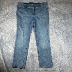 Lee Plus Flex Motion Regular Fit Straight‎ Leg Mid Rise Jeans Blue 20W LA